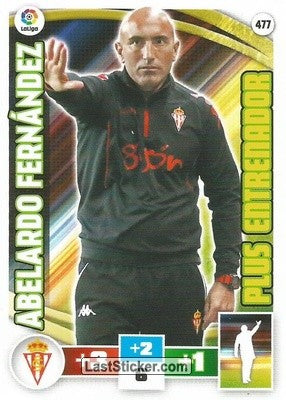 477 · Abelardo Fernández · Real Sporting · Plus Entrenador - Panini Adrenalyn XL Liga BBVA 2015-16