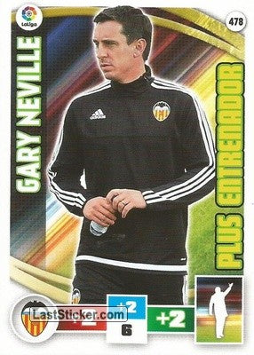 478 · Gary Neville · Valencia C.F. · Plus Entrenador - Panini Adrenalyn XL Liga BBVA 2015-16