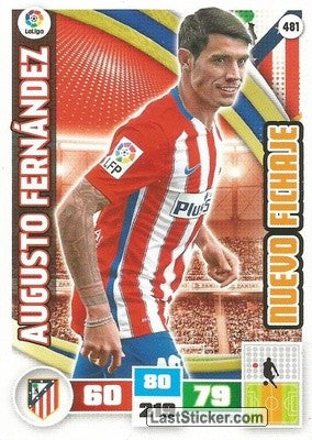 481 · Augusto Fernández · Atlético de Madrid · Nuevo Fichaje - Panini Adrenalyn XL Liga BBVA 2015-16