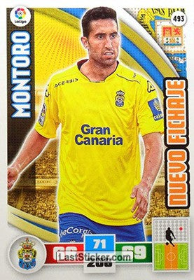 493 · Montoro · U.D. Las Palmas · Nuevo Fichaje - Panini Adrenalyn XL Liga BBVA 2015-16