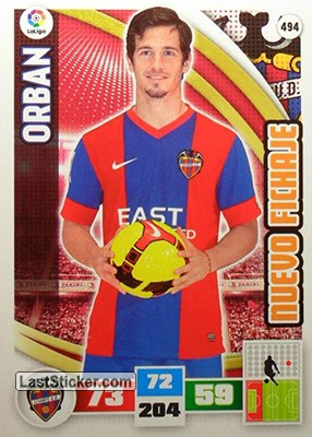 494 · Orban · Levante U.D. · Nuevo Fichaje - Panini Adrenalyn XL Liga BBVA 2015-16