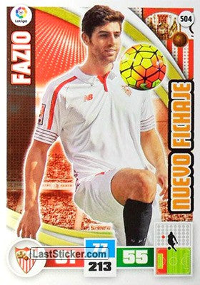 504 · Fazio · Sevilla F.C. · Nuevo Fichaje - Panini Adrenalyn XL Liga BBVA 2015-16