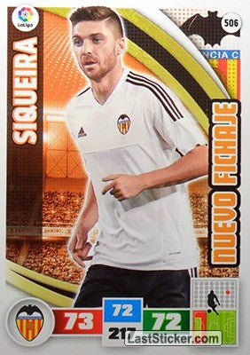 506 · Siqueira · Valencia C.F.. · Nuevo Fichaje - Panini Adrenalyn XL Liga BBVA 2015-16