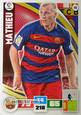 050 · Mathieu · F.C. Barcelona · Básica - Panini Adrenalyn XL Liga BBVA 2015-16