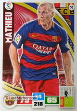 050 · Mathieu · F.C. Barcelona · Básica - Panini Adrenalyn XL Liga BBVA 2015-16
