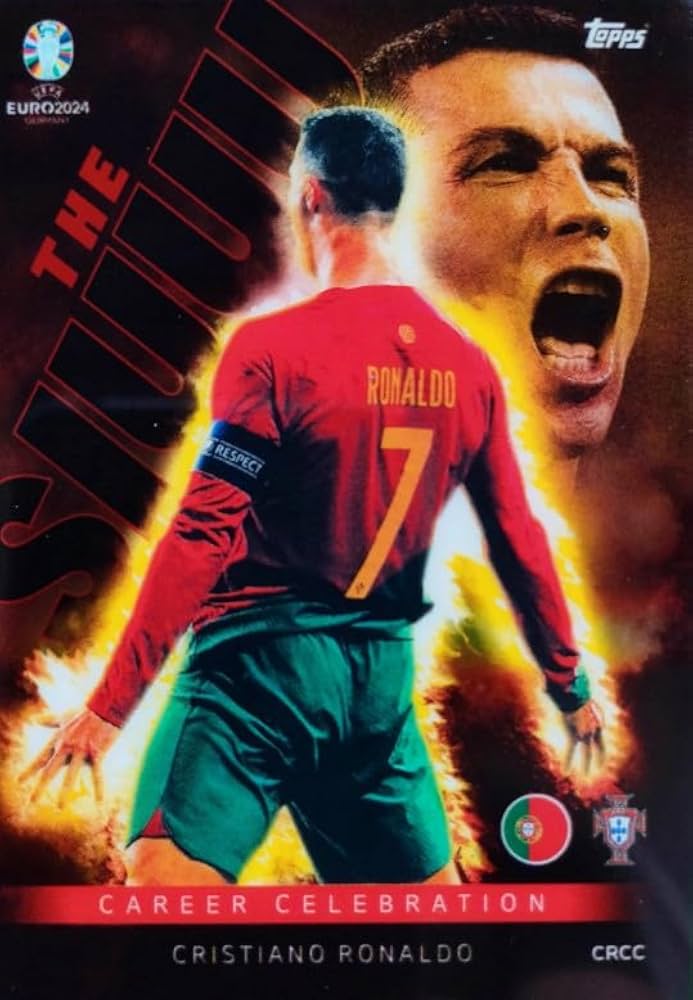 Carta Ultra Rara Cristiano Ronaldo Topps Match Attax UEFA Euro 2024 – Career Celebration #CRCC "The SIUUU" (Año 2024)