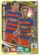 516 · Sergio Busquets - Rakitic · F.C. Barcelona · Nuevo Dúos Imparables - Panini Adrenalyn XL Liga BBVA 2015-16