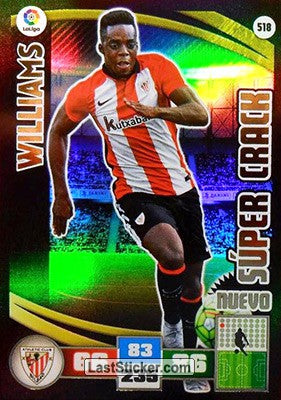 518 · Williams · Athletic Club · Nuevo Súper Crack - Panini Adrenalyn XL Liga BBVA 2015-16