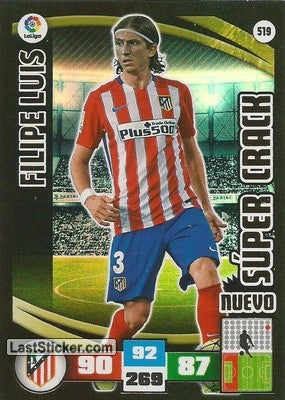 519 · Filipe Luis · Atlético de Madrid · Nuevo Súper Crack - Panini Adrenalyn XL Liga BBVA 2015-16