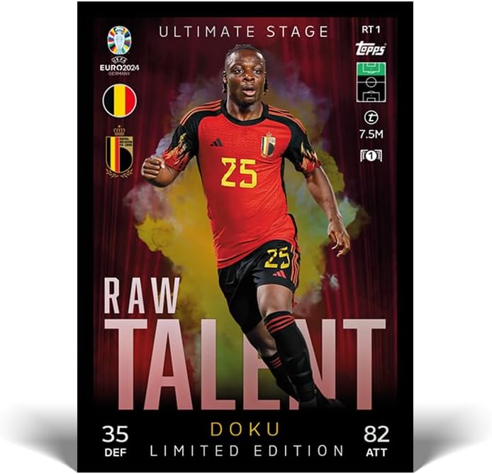 Lata Booster Tin 1 Topps Match Attax UEFA Euro 2024 Germany – Edición Raw Talent (Año 2024)