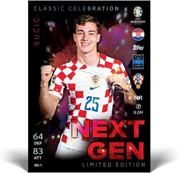 Lata Mega Tin Topps Match Attax UEFA Euro 2024 Germany – Edición Especial Next Gen de 48 Cartas (Año 2024)