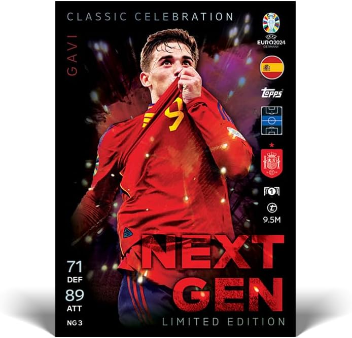 Lata Mega Tin Topps Match Attax UEFA Euro 2024 Germany – Edición Especial Next Gen de 48 Cartas (Año 2024)