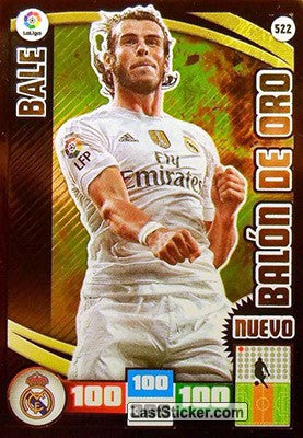522 · Bale · Real Madrid · Nuevo Balón de Oro - Panini Adrenalyn XL Liga BBVA 2015-16
