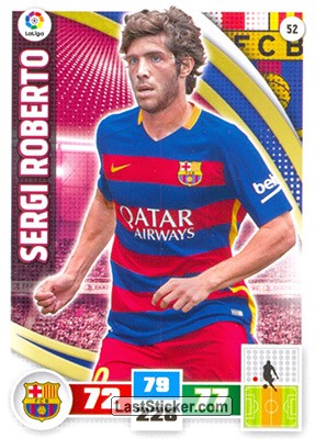 052 · Sergi Roberto · F.C. Barcelona · Básica - Panini Adrenalyn XL Liga BBVA 2015-16