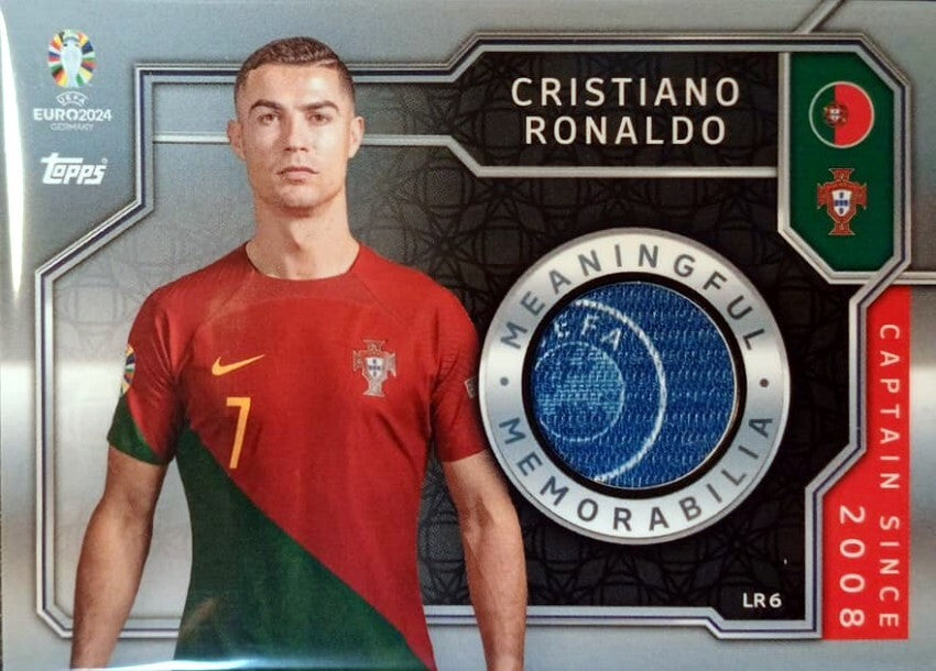 Carta Topps Match Attax Euro 2024 Cristiano Ronaldo Meaningful Memorabilia Relic LR6 (Año 2024)
