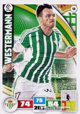 058 · Westermann · Real Betis · Básica - Panini Adrenalyn XL Liga BBVA 2015-16