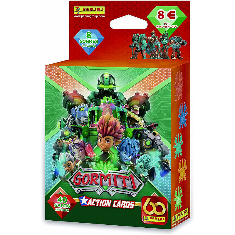 Caja 8 Sobres Panini Gormiti Action Cards