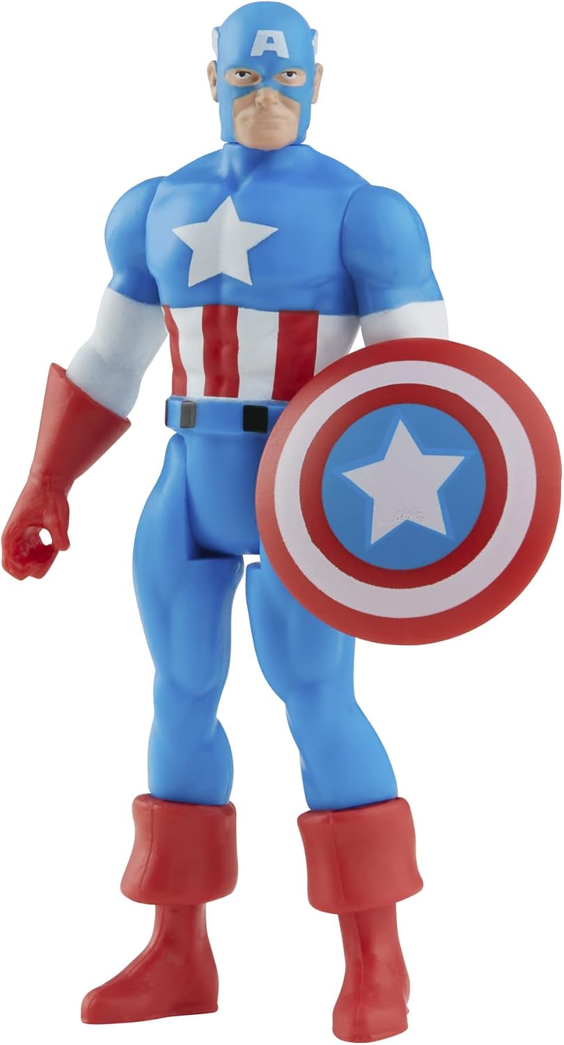 Figura Hasbro Marvel Legends Retro 375 Collection: Captain America de 9.5 cm (#F2652) - Año 2021