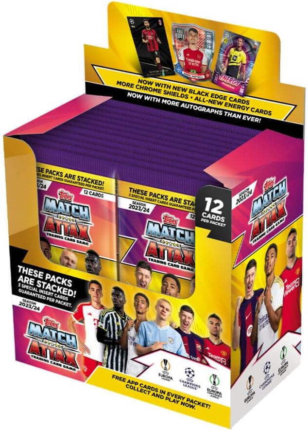 Caja de Sobres Topps Match Attax Champions League 2023/24 – Display Box de 24 Sobres (Año 2023)