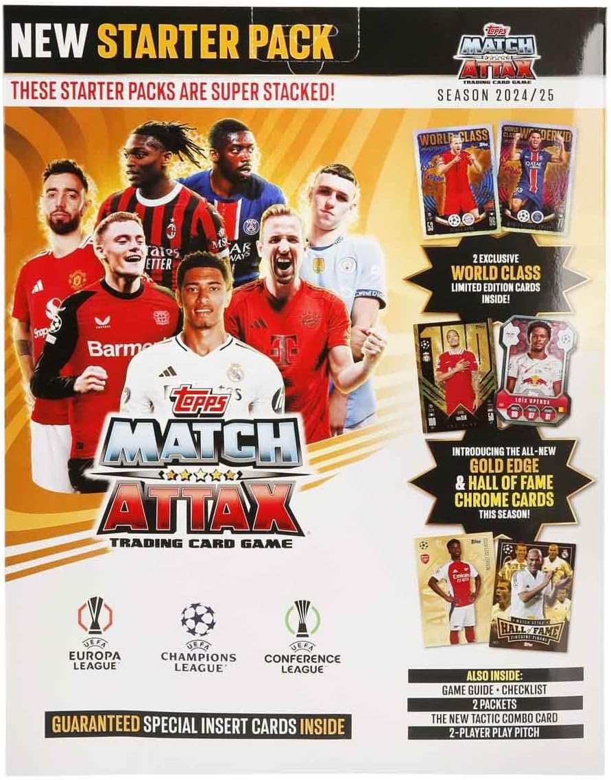 Pack de Inicio Topps Match Attax Champions League 2024/25 – Starter Pack Oficial con Archivador (Año 2024)