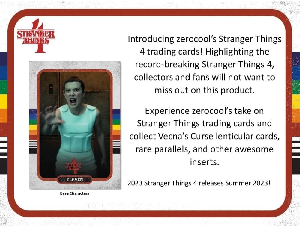 Caja de Cartas Topps Zerocool Stranger Things Temporada 4 (Value Box) - 42 Cartas - Año 2023