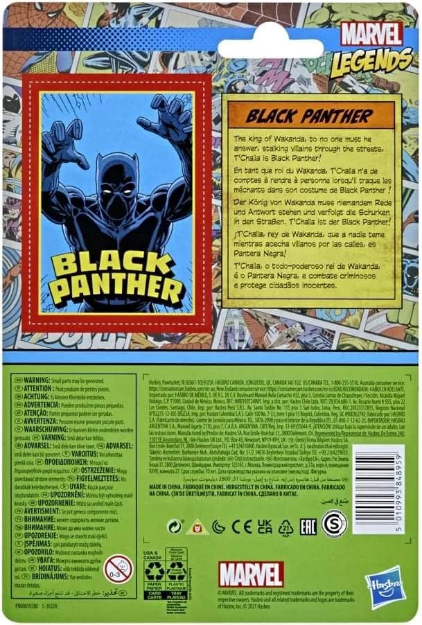 Figura Hasbro Marvel Legends Retro 375 Collection: Black Panther de 9.5 cm (#F2659) - Año 2021