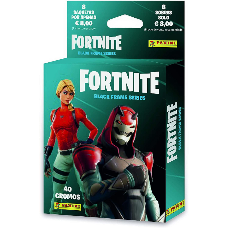 Caja 8 Sobres Panini Fortnite Black Frame Series