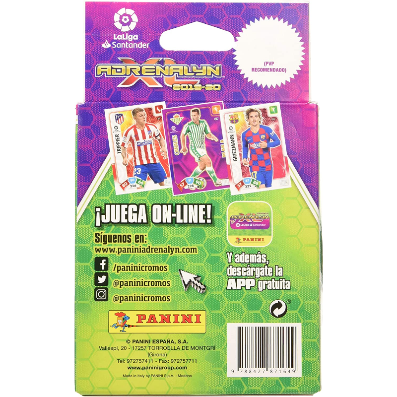 Caja 7 Sobres Panini Adrenalyn XL 2019-20 Liga Santander