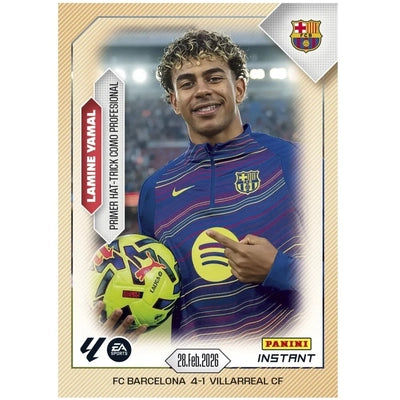 Carta Lamine Yamal Panini Instant LaLiga 2025/26 – Edición Limitada Primer Hat-Trick Como Profesional #1 (Año 2026)