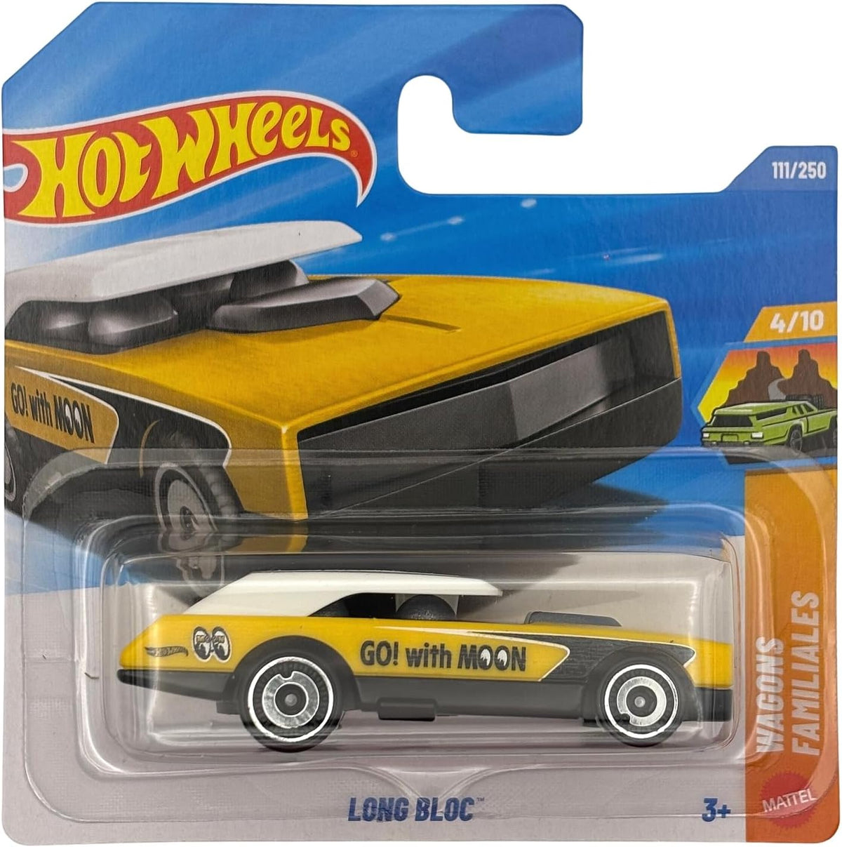 Hot Wheels 2026 Long Bloc Amarillo - Wagons Familiales 4/10 (111/250) - Edición Mooneyes