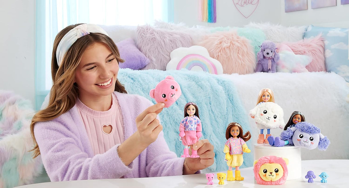 Muñeca Mattel Barbie Chelsea Cutie Reveal: Serie Cozy Cute Tees Sorpresa – JUGUETE NUEVO EN TUBO