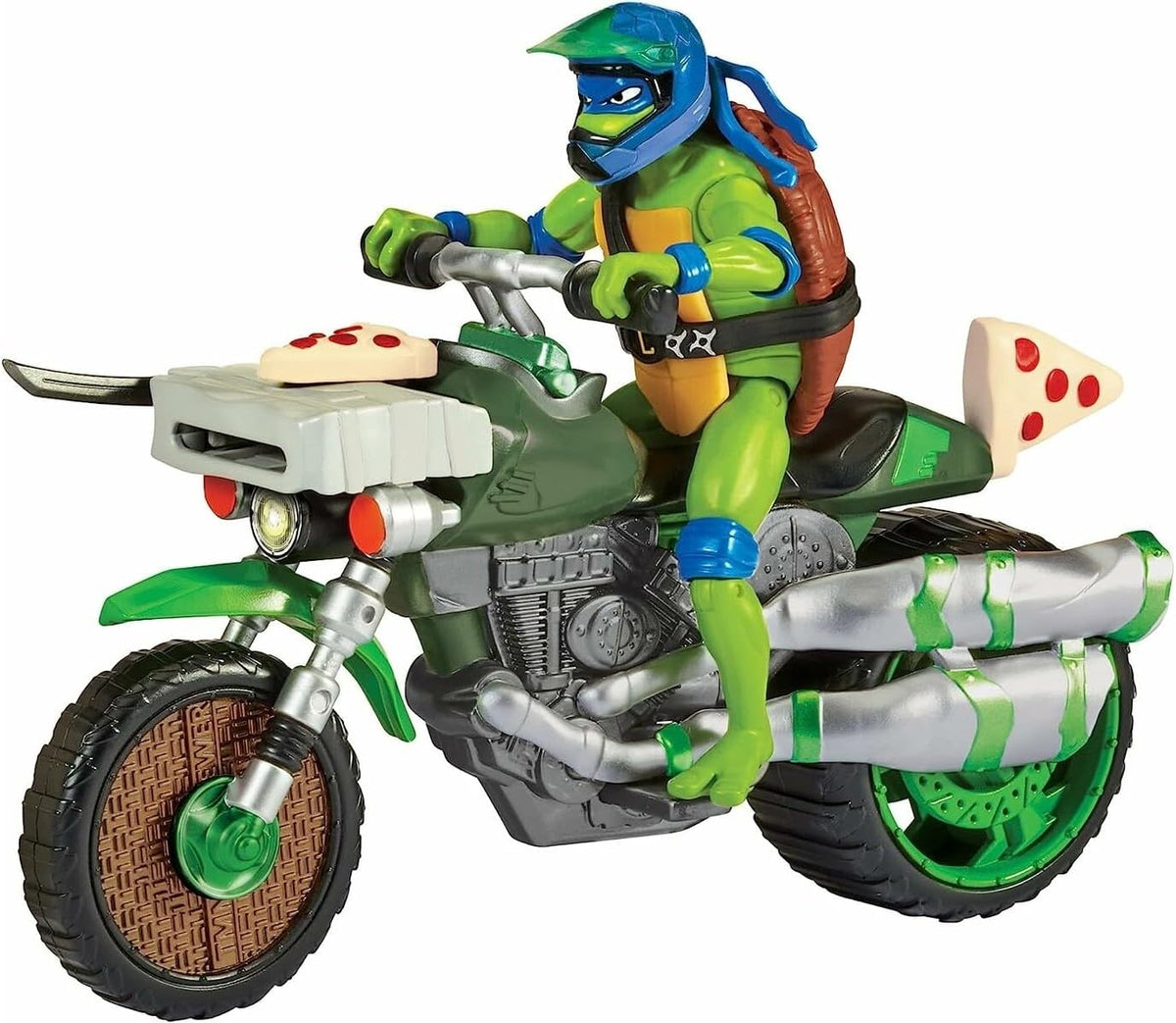 Pack Tortugas Ninja Caos Mutante Moto Ninja Kick Cycle con Figura de Leonardo 11.5 cm – Playmates / Famosa (2023)