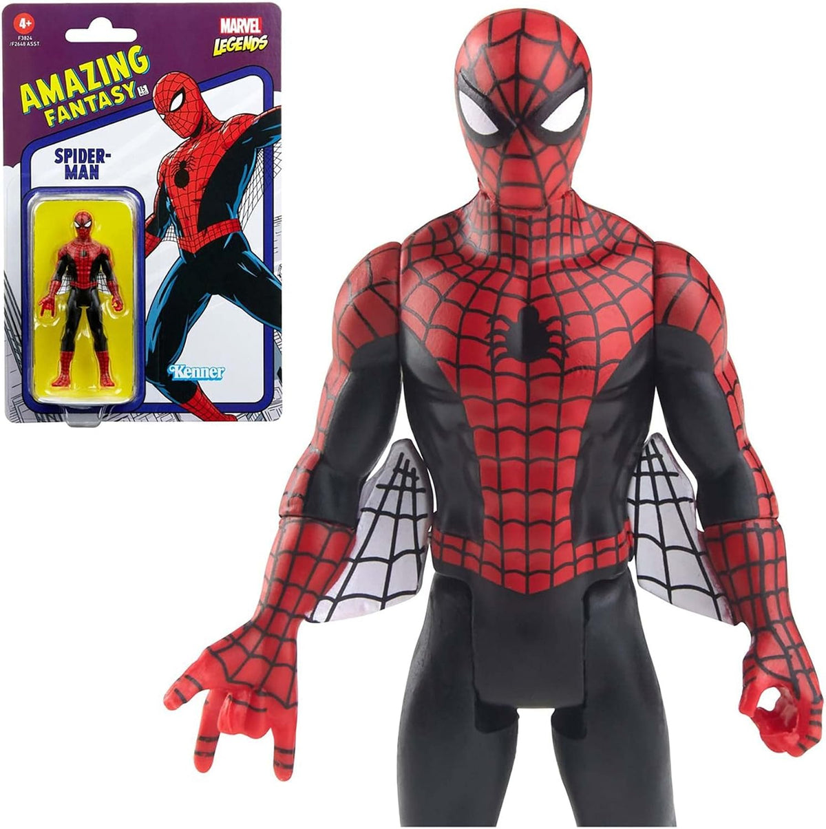 Figura Hasbro Marvel Legends Retro 375 Collection: Amazing Fantasy Spider-Man de 9.5 cm (#F3824) - Año 2022