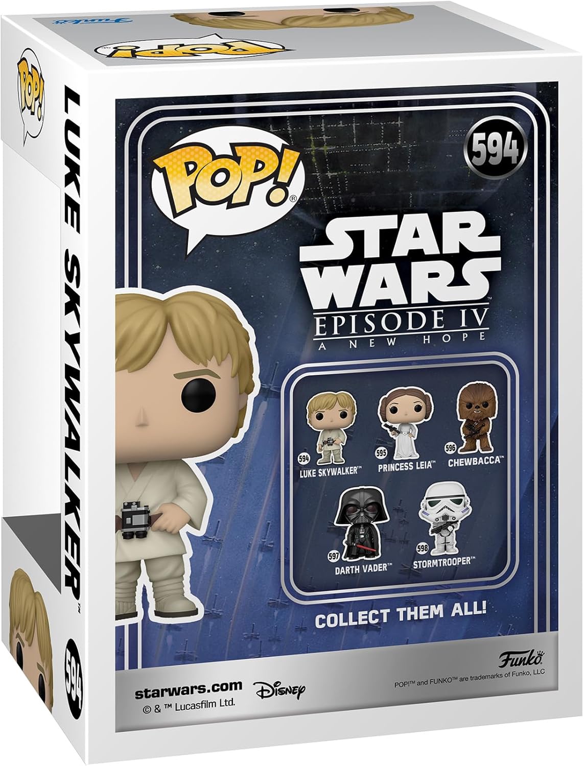 Funko Pop! Star Wars: A New Hope - Luke Skywalker de 9.5 cm (#594) - Año 2023