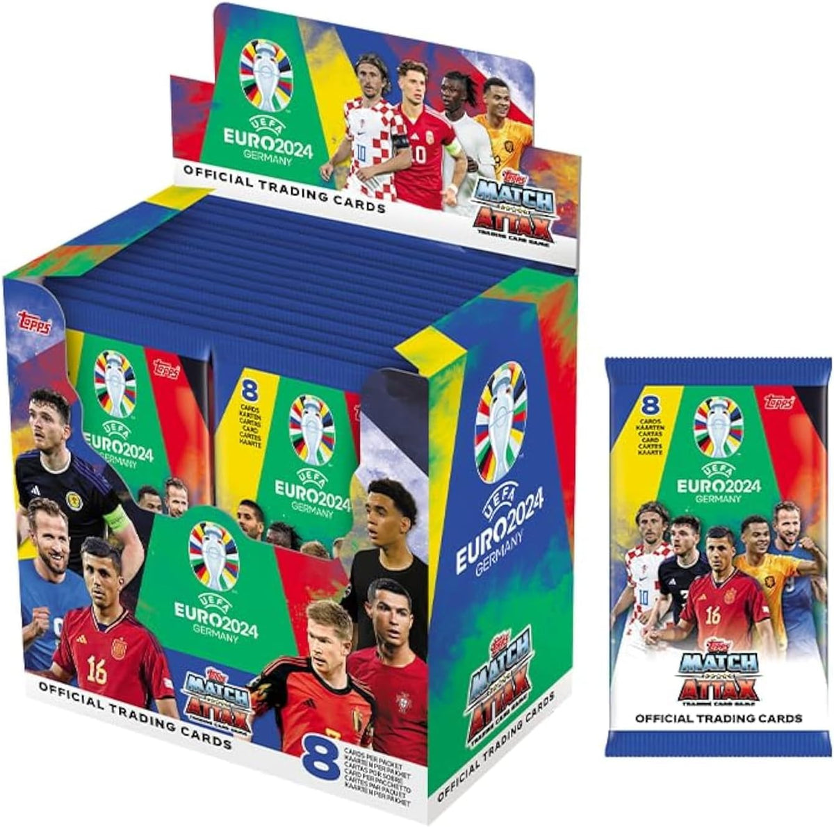 Caja de Sobres Topps Match Attax UEFA Euro 2024 Germany – Display Box de 36 Sobres (Año 2024)