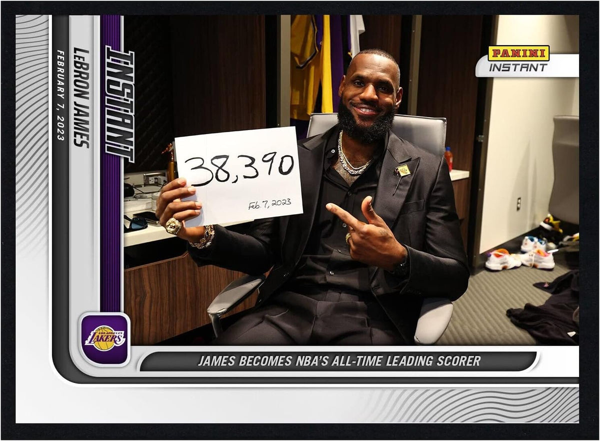 Carta LeBron James Panini Instant Basketball 2022/23 – Edición Limitada Récord Máximo Anotador Histórico NBA #108 (Año 2023)