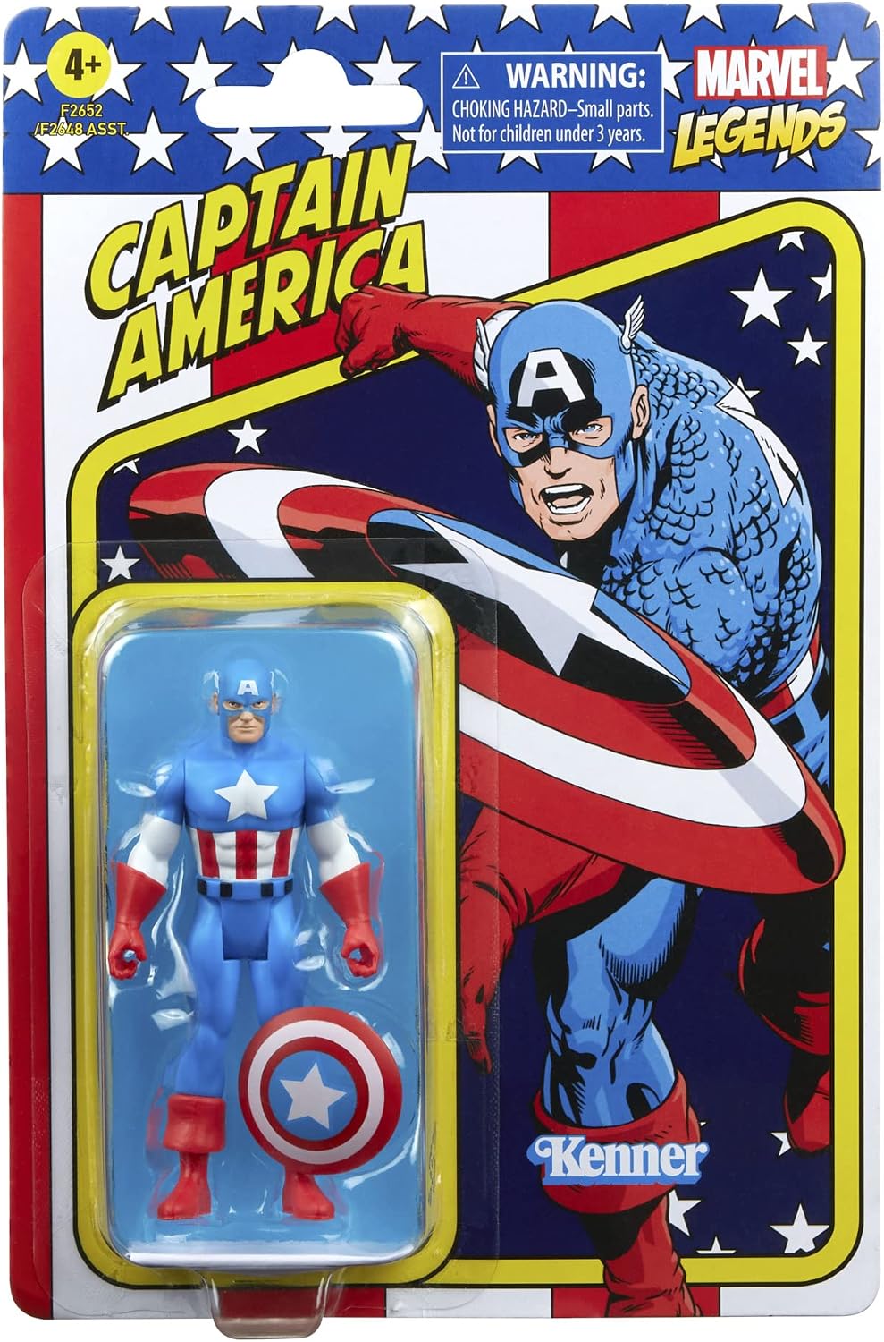 Figura Hasbro Marvel Legends Retro 375 Collection: Captain America de 9.5 cm (#F2652) - Año 2021