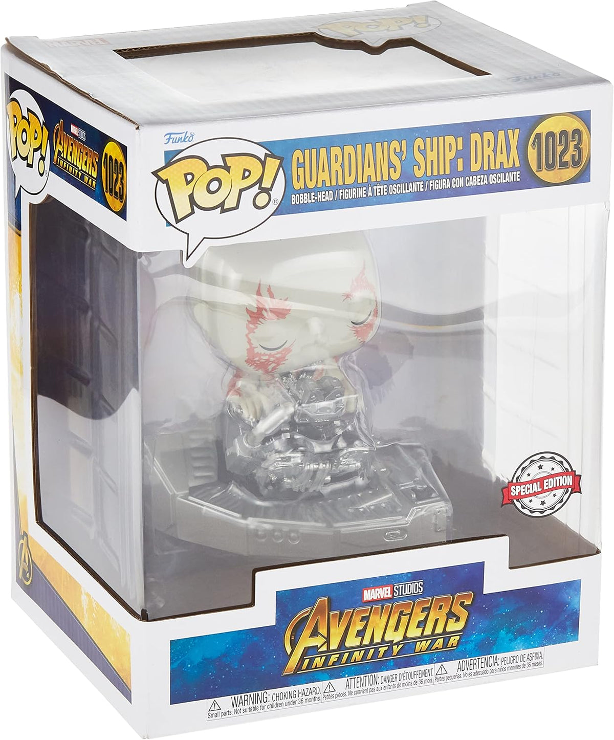 Funko Pop! Marvel 2022 Avengers: Infinity War Guardians' Ship: Drax #1023 - Special Edition Deluxe Bobble-Head
