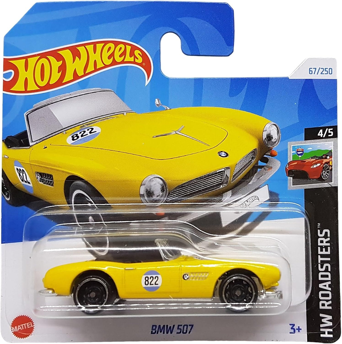 Hot Wheels BMW 507 Amarillo Descapotable (7 cm) – HW Roadsters 4/5 #67/250 (2024)