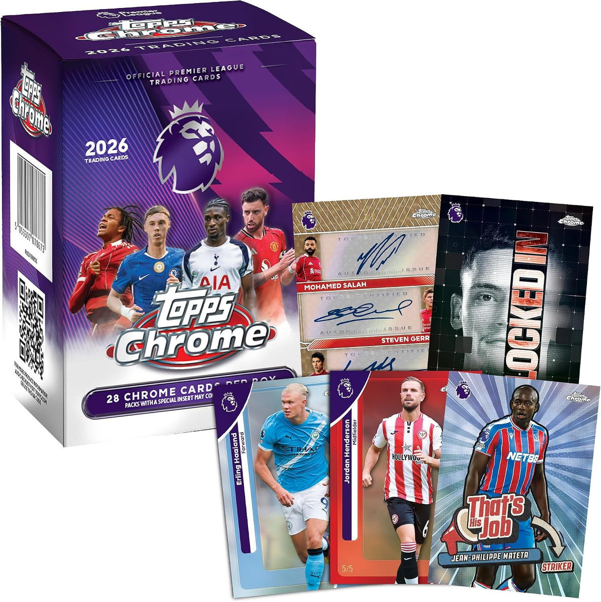 Caja de Sobres Topps Chrome Premier League 2026 – Value Blaster Box de 28 Cartas (Año 2026)