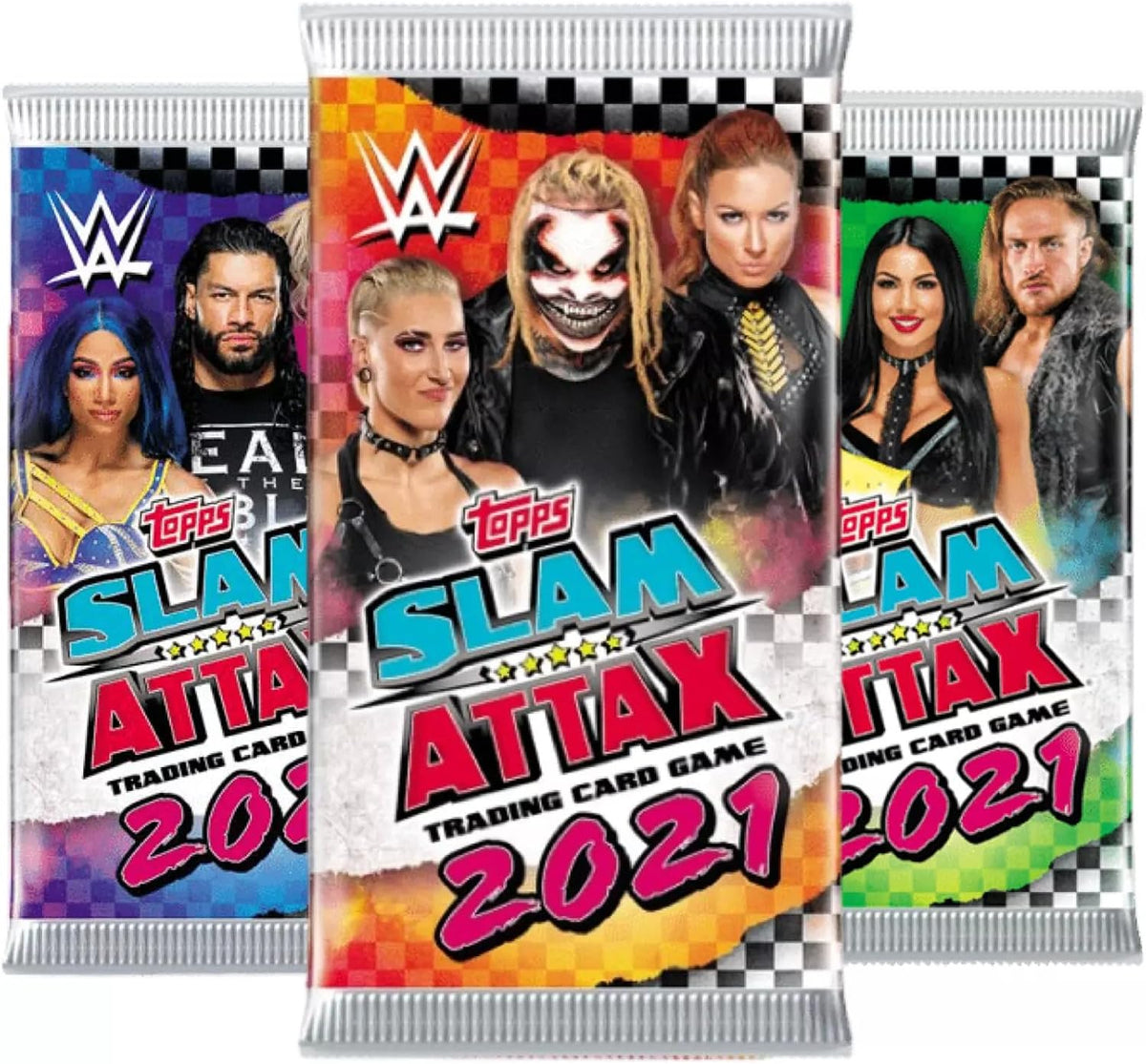 Sobre de Cartas Topps WWE Slam Attax 2021 – Sobre Individual Booster Pack de 12 Cartas (Año 2021)