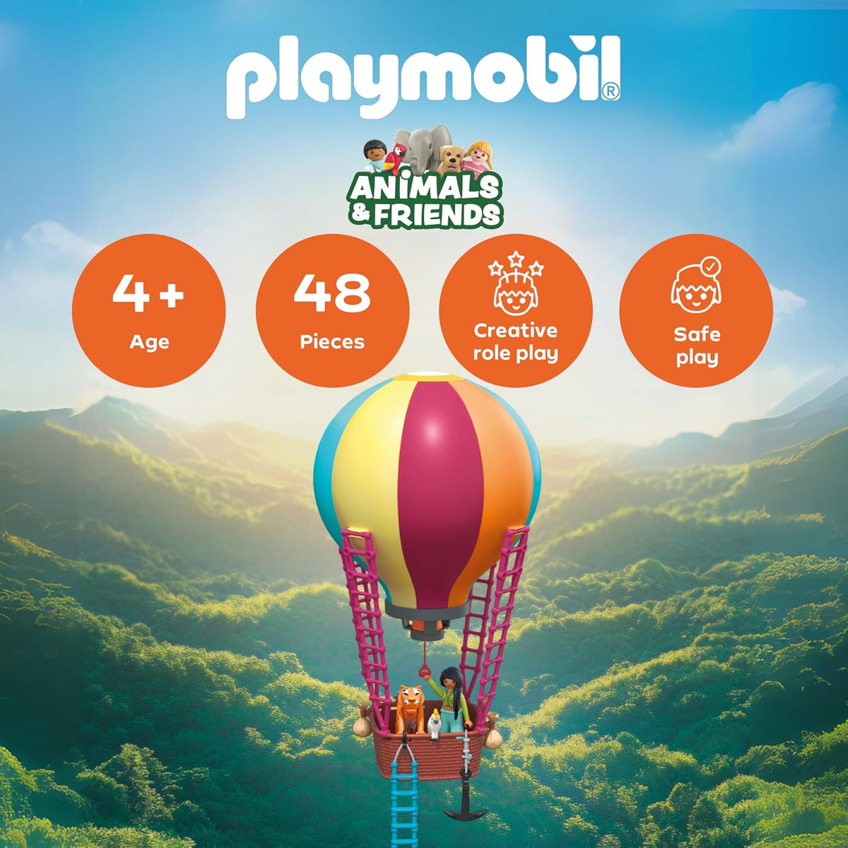 Playmobil Animals & Friends 2024 Paseo en Globo Aerostático (Balloon Ride) #71853