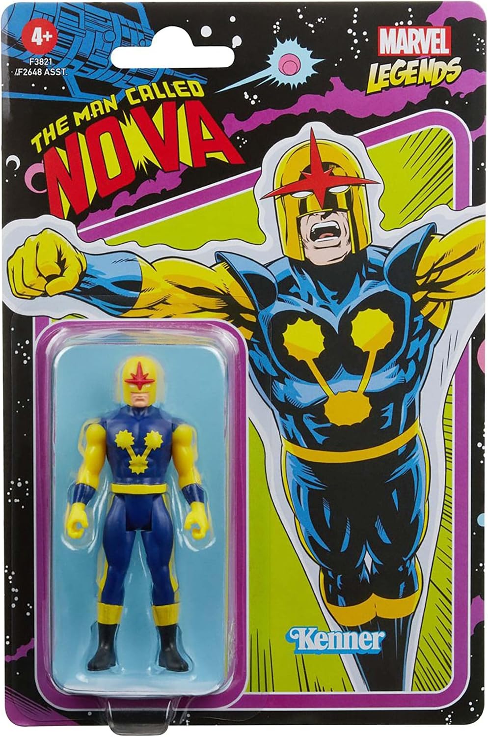 Figura Hasbro Marvel Legends Retro 375 Collection: Marvel's Nova de 9.5 cm (#F3821) - Año 2022