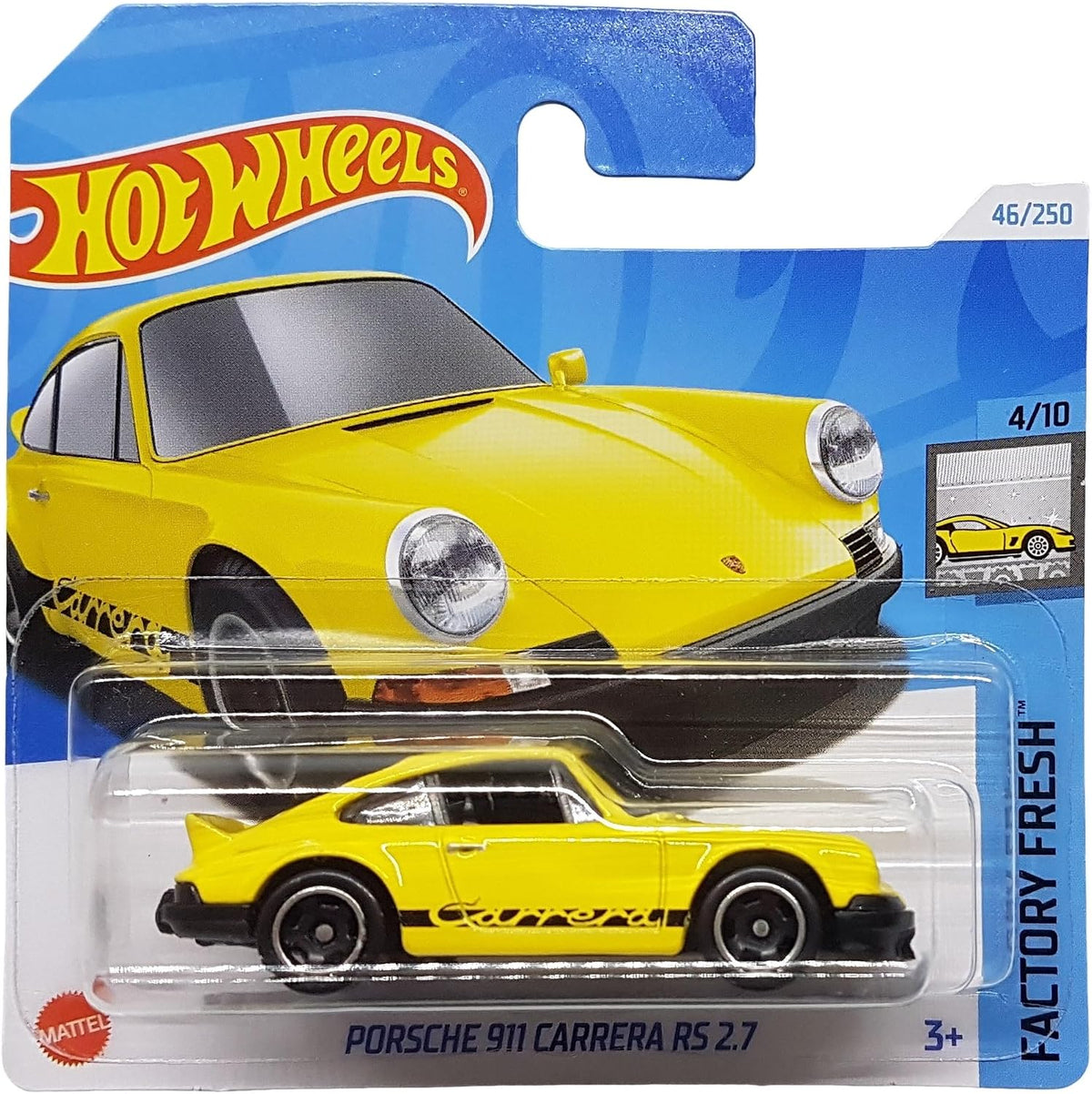 Hot Wheels Porsche 911 Carrera RS 2.7 Amarillo (7 cm) – Factory Fresh 4/10 #46/250 (2024)