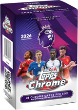 Caja de Sobres Topps Chrome Premier League 2026 – Value Blaster Box de 28 Cartas (Año 2026)