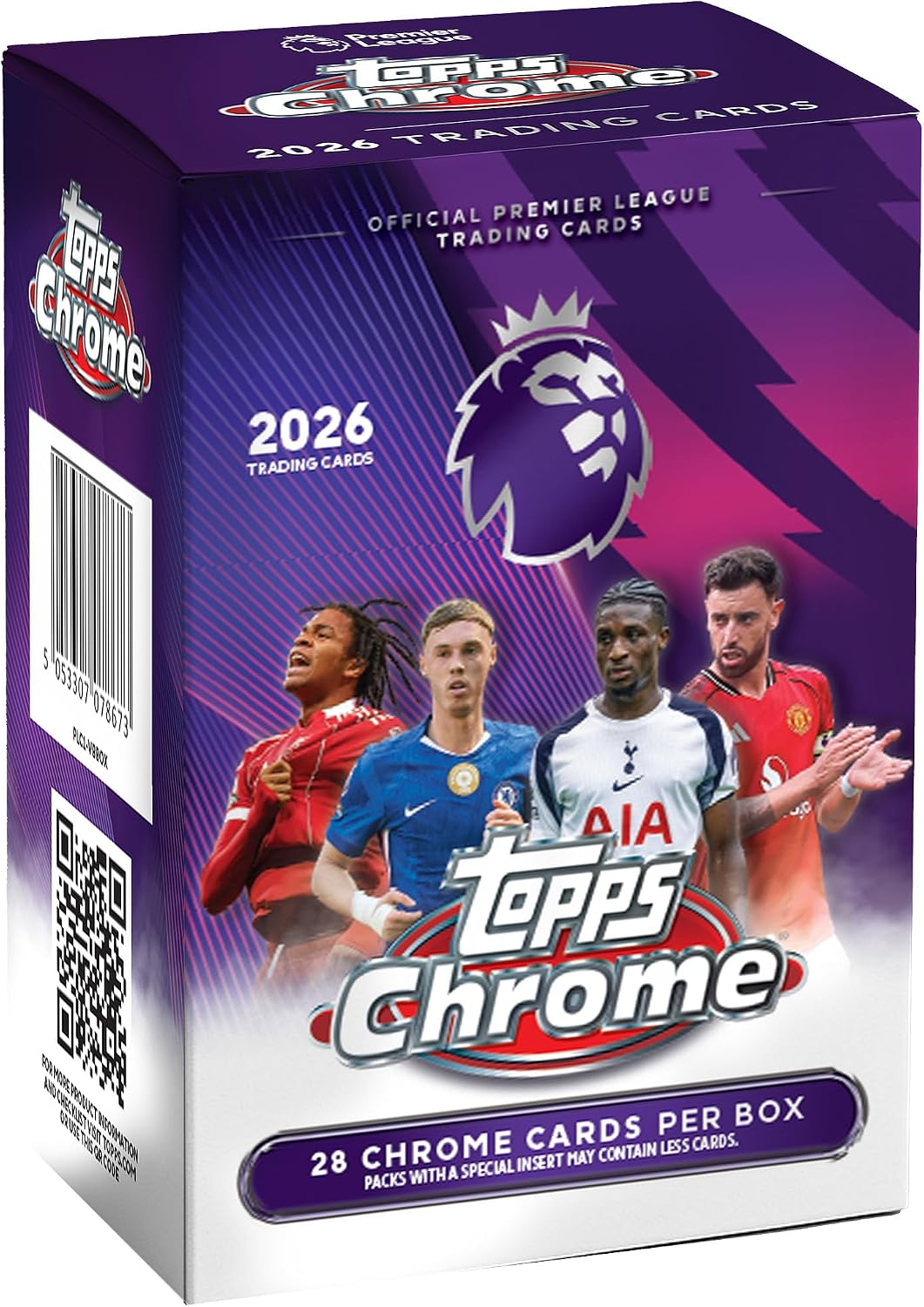 Caja de Sobres Topps Chrome Premier League 2026 – Value Blaster Box de 28 Cartas (Año 2026)