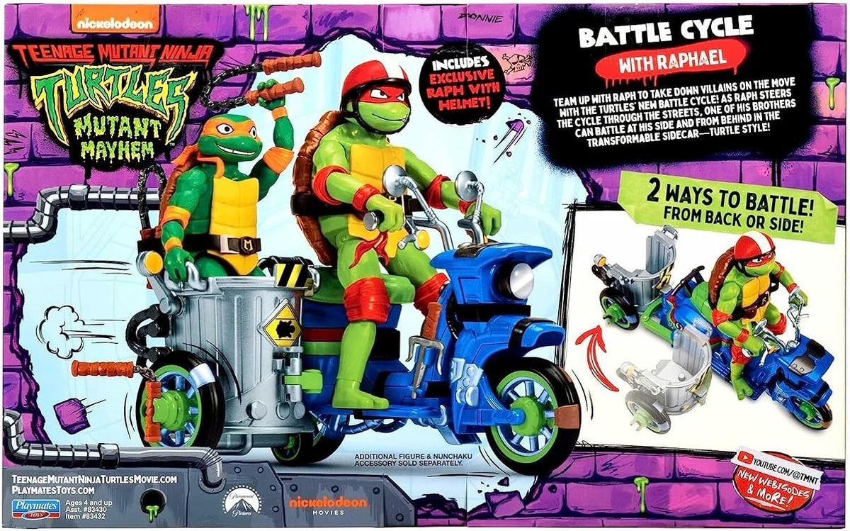 Pack Tortugas Ninja Caos Mutante Moto Battle Cycle con Figura de Raphael 11.5 cm – Playmates / Famosa (2023)