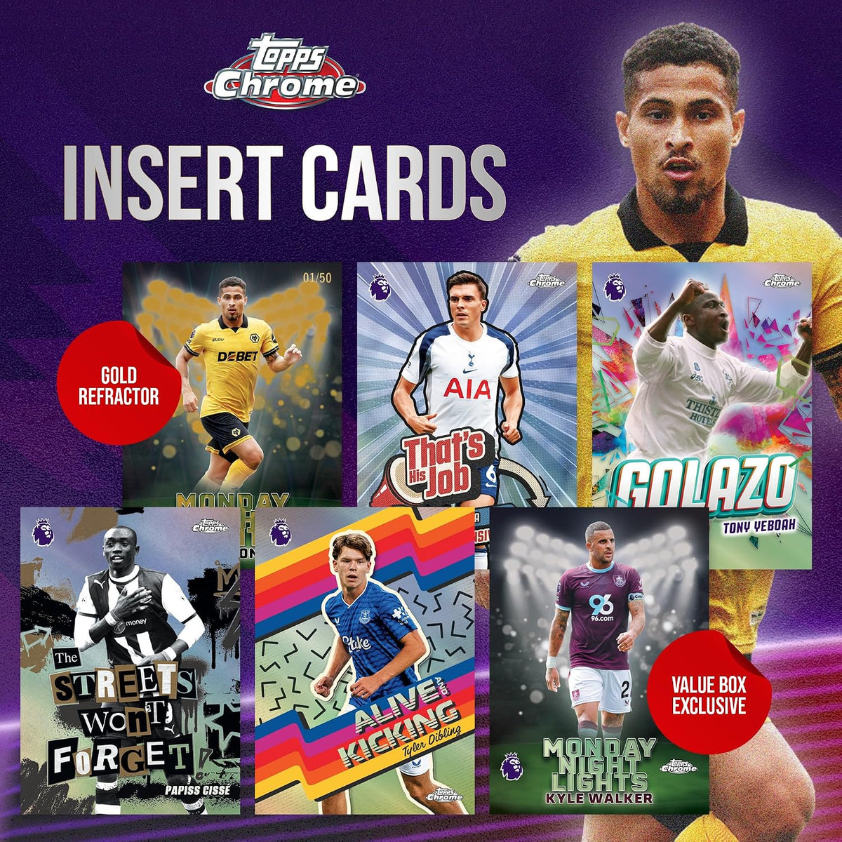Caja de Sobres Topps Chrome Premier League 2026 – Value Blaster Box de 28 Cartas (Año 2026)