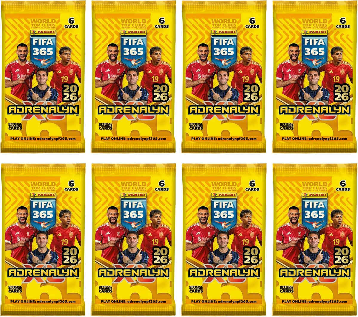 Caja Multi-set Panini FIFA 365 Adrenalyn XL 2026: Pack de 8 Sobres + 2 Cartas Edición Limitada – PRODUCTO NUEVO Y PRECINTADO