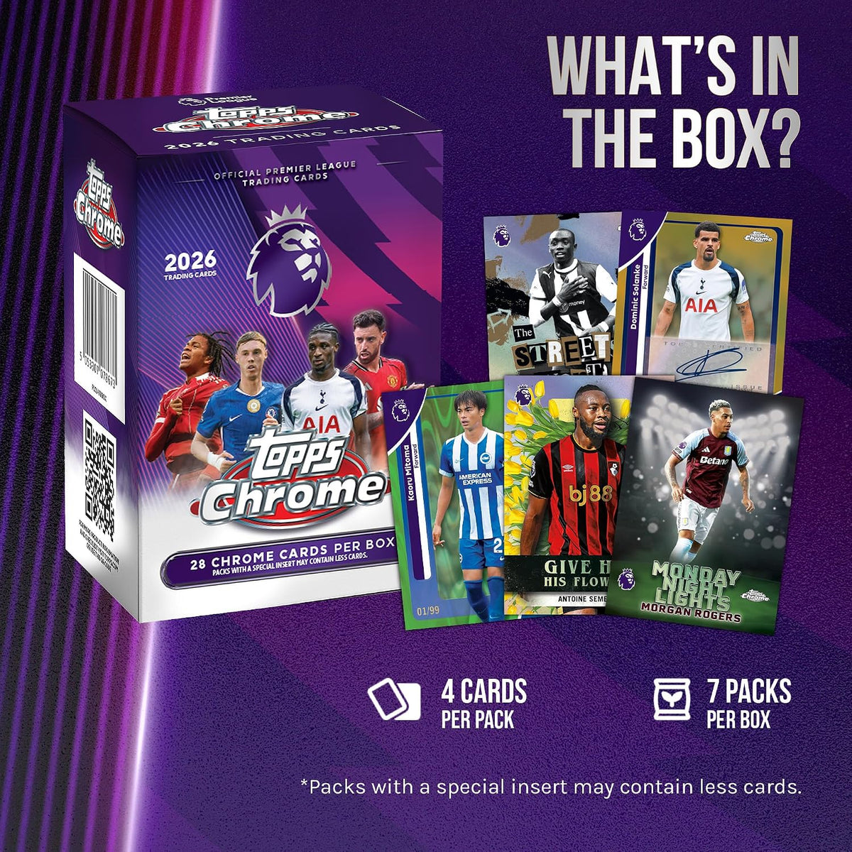 Caja de Sobres Topps Chrome Premier League 2026 – Value Blaster Box de 28 Cartas (Año 2026)